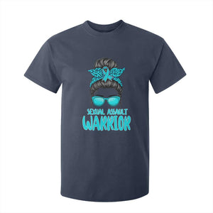 Sexual Assault Awareness Messy Bun Support Survivors T Shirt For Kid TS14 Navy Print Your Wear