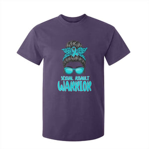 Sexual Assault Awareness Messy Bun Support Survivors T Shirt For Kid TS14 Purple Print Your Wear