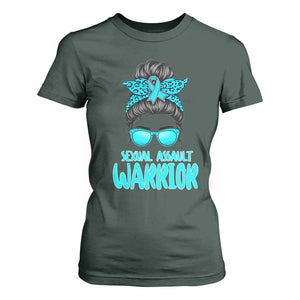 Sexual Assault Awareness Messy Bun Support Survivors T Shirt For Women TS14 Dark Forest Green Print Your Wear