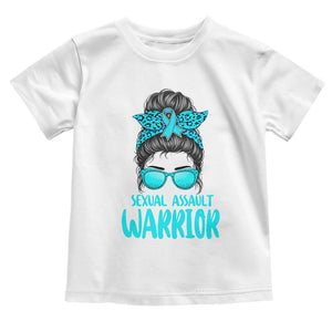 Sexual Assault Awareness Messy Bun Support Survivors Toddler T Shirt TS14 White Print Your Wear
