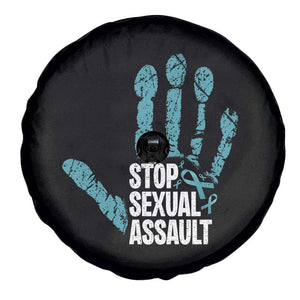 Stop Sexual Assault Spare Tire Cover Teal Ribbon Hand TS14 Print Your Wear