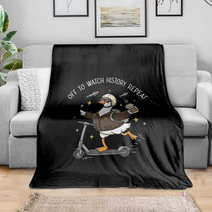 Funny Goose Support Freedom Throw Blanket Off To Watch History Repart TS14 Print Your Wear