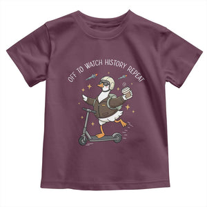 Funny Goose Support Freedom Toddler T Shirt Off To Watch History Repart TS14 Maroon Print Your Wear