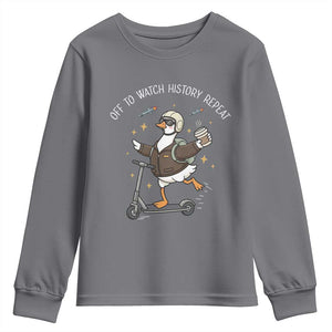Funny Goose Support Freedom Youth Sweatshirt Off To Watch History Repart TS14 Charcoal Print Your Wear