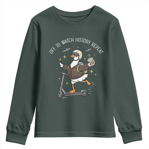 Funny Goose Support Freedom Youth Sweatshirt Off To Watch History Repart TS14 Dark Forest Green Print Your Wear