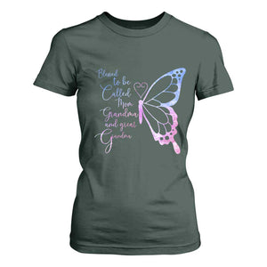 Blessed to Be Called Mom Grandma Great Grandma T Shirt For Women Mama Butterfly Mother's Day Gift TS14 Dark Forest Green Print Your Wear