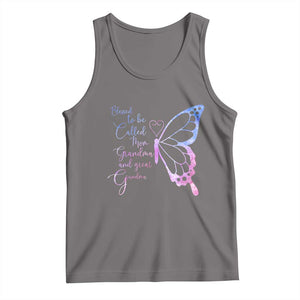 Blessed to Be Called Mom Grandma Great Grandma Tank Top Mama Butterfly Mother's Day Gift TS14 Deep Heather Print Your Wear