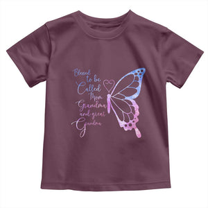 Blessed to Be Called Mom Grandma Great Grandma Toddler T Shirt Mama Butterfly Mother's Day Gift TS14 Maroon Print Your Wear