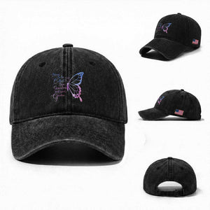Blessed to Be Called Mom Grandma Great Grandma Washed Cotton Baseball Cap Mama Butterfly Mother's Day Gift TS14 Washed Cap Universal Fit Black Print Your Wear