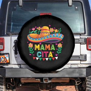 Mama Cita Spare Tire Cover Cinco De Mayo Mexican Mom Flower Sombrero TS14 No hole Black Print Your Wear