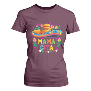 Mama Cita T Shirt For Women Cinco De Mayo Mexican Mom Flower Sombrero TS14 Maroon Print Your Wear