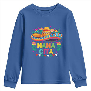 Mama Cita Youth Sweatshirt Cinco De Mayo Mexican Mom Flower Sombrero TS14 Royal Blue Print Your Wear