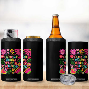 La Mejor Mama Del Mundo 4 in 1 Can Cooler Tumbler Dia de las Madres Regalo Gift TS14 Print Your Wear