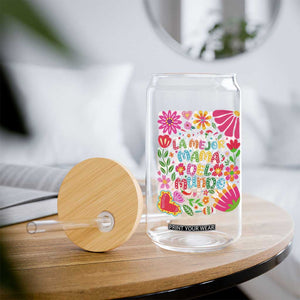 La Mejor Mama Del Mundo Glass Can Dia de las Madres Regalo Gift TS14 Print Your Wear