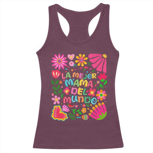 La Mejor Mama Del Mundo Racerback Tank Top Dia de las Madres Regalo Gift TS14 Maroon Print Your Wear
