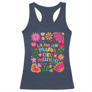 La Mejor Mama Del Mundo Racerback Tank Top Dia de las Madres Regalo Gift TS14 Navy Print Your Wear