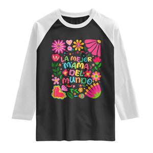 La Mejor Mama Del Mundo Raglan Shirt Dia de las Madres Regalo Gift TS14 Black White Print Your Wear