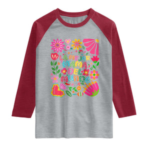 La Mejor Mama Del Mundo Raglan Shirt Dia de las Madres Regalo Gift TS14 Heather Gray Heather Red Print Your Wear