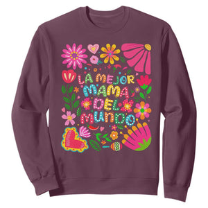 La Mejor Mama Del Mundo Sweatshirt Dia de las Madres Regalo Gift TS14 Maroon Print Your Wear