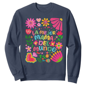 La Mejor Mama Del Mundo Sweatshirt Dia de las Madres Regalo Gift TS14 Navy Print Your Wear