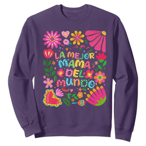 La Mejor Mama Del Mundo Sweatshirt Dia de las Madres Regalo Gift TS14 Purple Print Your Wear