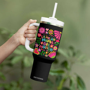 La Mejor Mama Del Mundo Tumbler With Handle Dia de las Madres Regalo Gift TS14 Print Your Wear