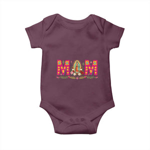 Virgen de Guadalupe Baby Onesie Mexican Heritage Mom Mother’s Day Gift TS14 Maroon Print Your Wear