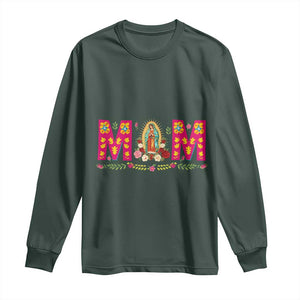 Virgen de Guadalupe Long Sleeve Shirt Mexican Heritage Mom Mother’s Day Gift TS14 Dark Forest Green Print Your Wear