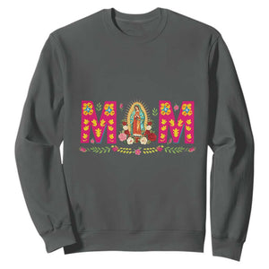 Virgen de Guadalupe Sweatshirt Mexican Heritage Mom Mother’s Day Gift TS14 Dark Heather Print Your Wear