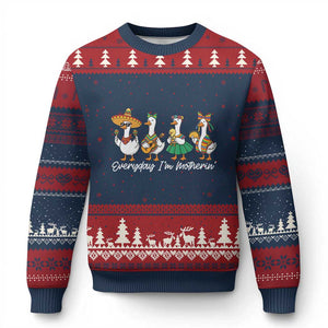Everyday I'm Motherin Ugly Christmas Sweater Cinco De Mayo Silly Goose Fiesta TS14 Navy Red Print Your Wear