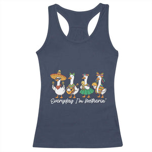 Everyday I'm Motherin Racerback Tank Top Cinco De Mayo Silly Goose Fiesta TS14 Navy Print Your Wear