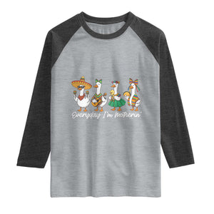 Everyday I'm Motherin Raglan Shirt Cinco De Mayo Silly Goose Fiesta TS14 Heather Gray Heather Charcoal Print Your Wear