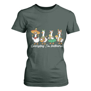 Everyday I'm Motherin T Shirt For Women Cinco De Mayo Silly Goose Fiesta TS14 Dark Forest Green Print Your Wear