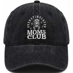 Overstimulated Moms Club Washed Cotton Baseball Cap Funny Skeleton Mom Mother's Day Gift TS14 Print Your Wear