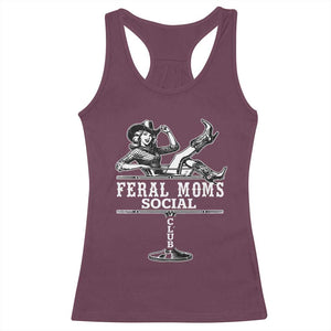 Feral Moms Social Club Racerback Tank Top Western Cowgirl Mom Mother’s Day Gift TS14 Maroon Print Your Wear