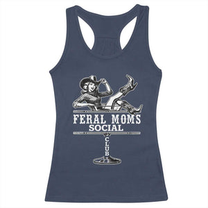 Feral Moms Social Club Racerback Tank Top Western Cowgirl Mom Mother’s Day Gift TS14 Navy Print Your Wear