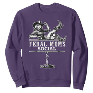 Feral Moms Social Club Sweatshirt Western Cowgirl Mom Mother’s Day Gift TS14 Purple Print Your Wear
