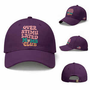 Overstimulated Moms Club Baseball Cap Funny Mom Life Mother Day Gift TS14 Baseball Cap Universal Fit Purple Print Your Wear