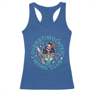 Overstimulated Moms Club Racerback Tank Top Neurodivergent Mom Mental Health TS14 Royal Blue Print Your Wear