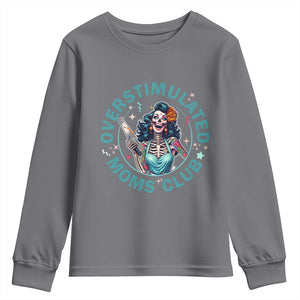 Overstimulated Moms Club Youth Sweatshirt Neurodivergent Mom Mental Health TS14 Charcoal Print Your Wear