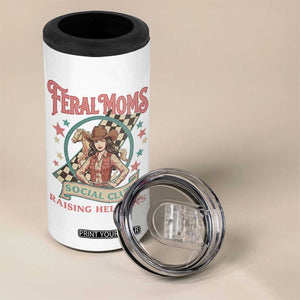 Feral Moms Social Club 4 in 1 Can Cooler Tumbler Western Cowgirl Mom Mother’s Day TS14 Print Your Wear