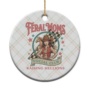 Feral Moms Social Club Ceramic Ornament Western Cowgirl Mom Mother’s Day TS14 1pc Christmas Plaid Print Your Wear