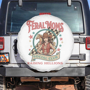 Feral Moms Social Club Spare Tire Cover Western Cowgirl Mom Mother’s Day TS14 No hole White Print Your Wear