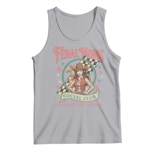 Feral Moms Social Club Tank Top Western Cowgirl Mom Mother’s Day TS14 Athletic Heather Print Your Wear