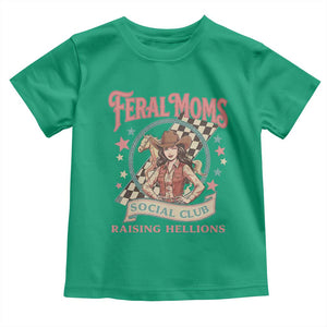 Feral Moms Social Club Toddler T Shirt Western Cowgirl Mom Mother’s Day TS14 Irish Green Print Your Wear