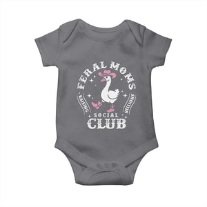 Feral Moms Raising Hellions Social Club Baby Onesie Funny Goose Pink Cowgirl Boots Hat TS14 Charcoal Print Your Wear