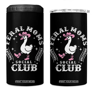 Feral Moms Raising Hellions Social Club 4 in 1 Can Cooler Tumbler Funny Goose Pink Cowgirl Boots Hat TS14 One Size: 16 oz Black Print Your Wear