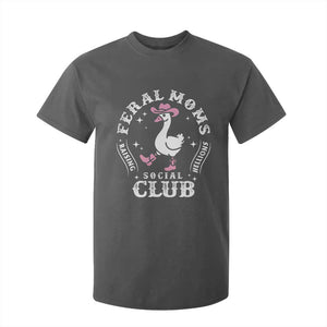Feral Moms Raising Hellions Social Club T Shirt For Kid Funny Goose Pink Cowgirl Boots Hat TS14 Dark Heather Print Your Wear