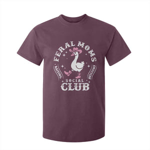 Feral Moms Raising Hellions Social Club T Shirt For Kid Funny Goose Pink Cowgirl Boots Hat TS14 Maroon Print Your Wear