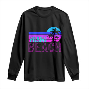 Vintage Miami Beach Long Sleeve Shirt Florida Proud Floridian Retro Palms Trees